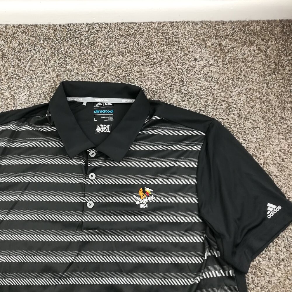Adidas Philadelphia Cricket Club Polo Shirt Climacool Striped Black Mens Large - Picture 1 of 8